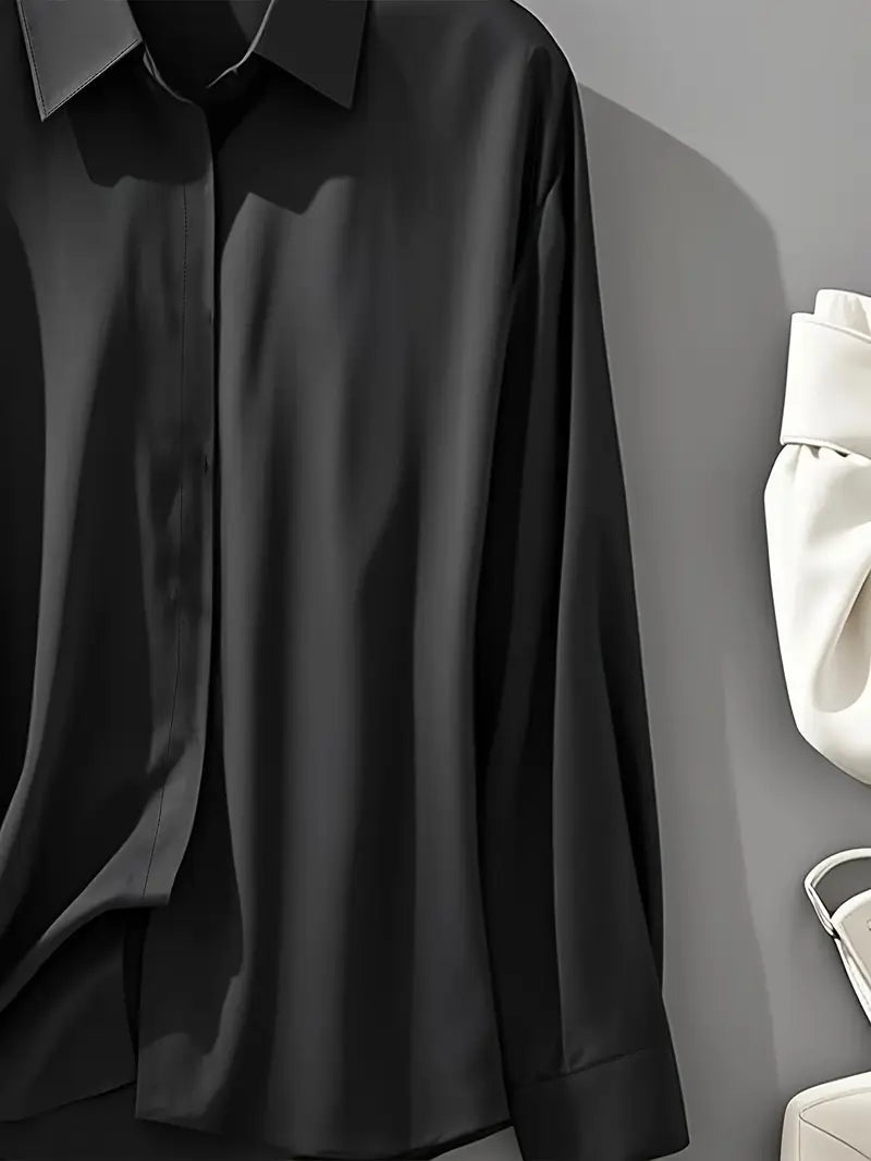 Amiliana - Camisa Elegante De Manga Larga Con Botones