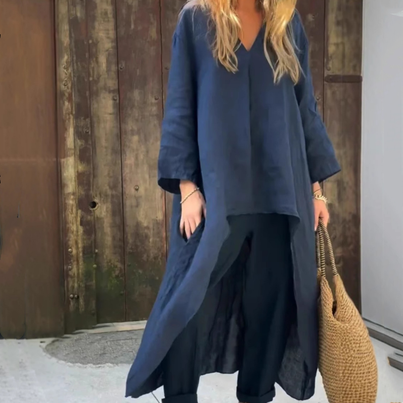 Abby - Conjunto de 2 Piezas Con Bolsillos Y Cuello En V